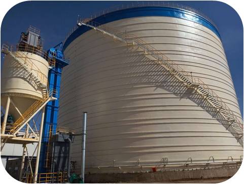 2019年7月份開建內蒙古申能熱電5萬噸粉煤灰倉項